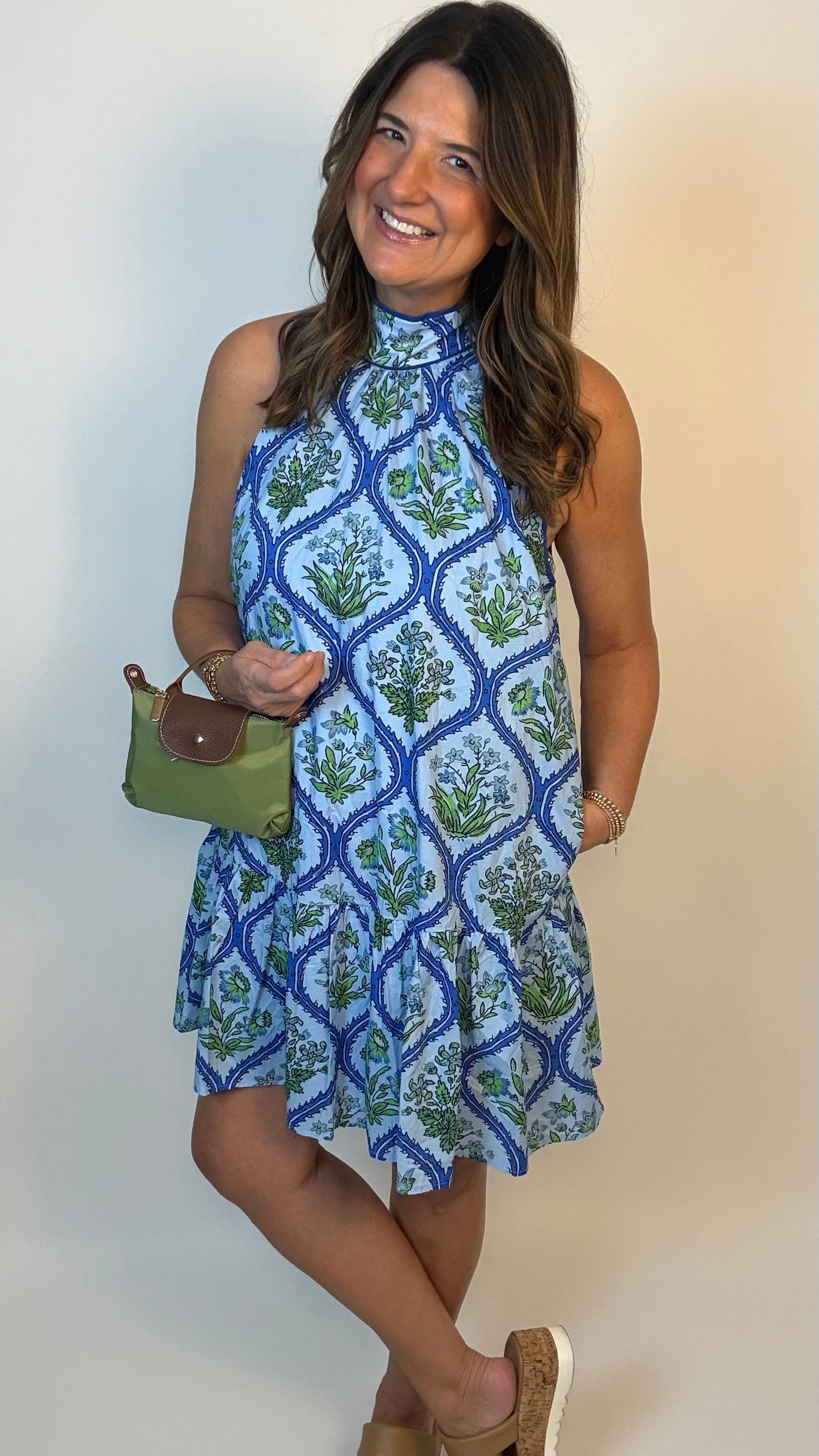The Blue Jay Halter Mini Dress