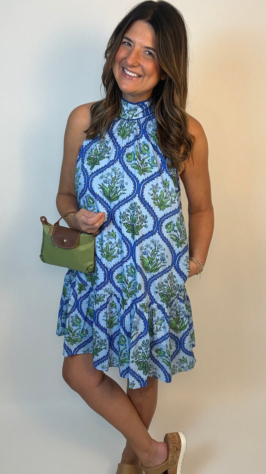 The Blue Jay Halter Mini Dress