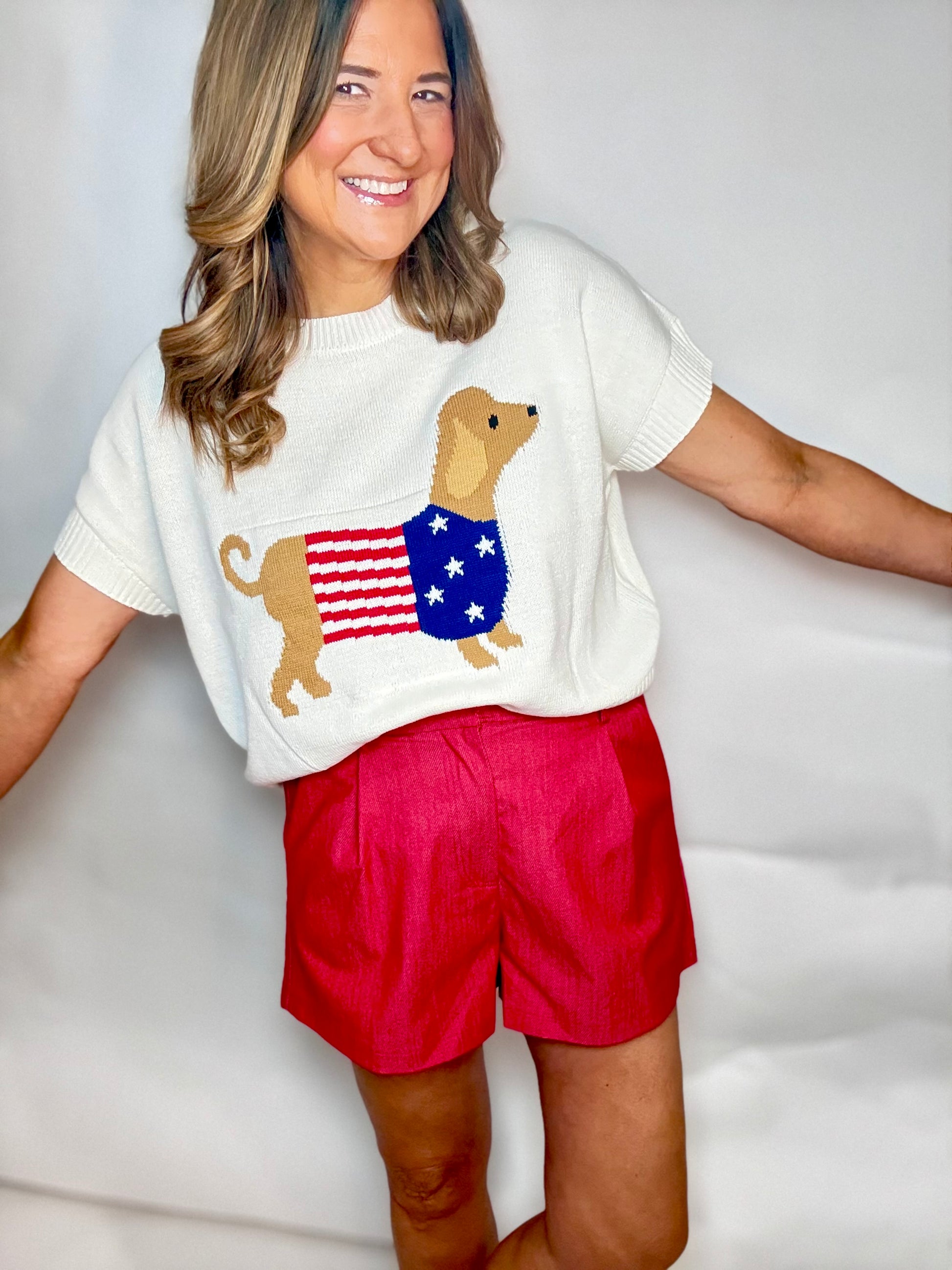 Red Dress Shorts - Triple Charm Boutique