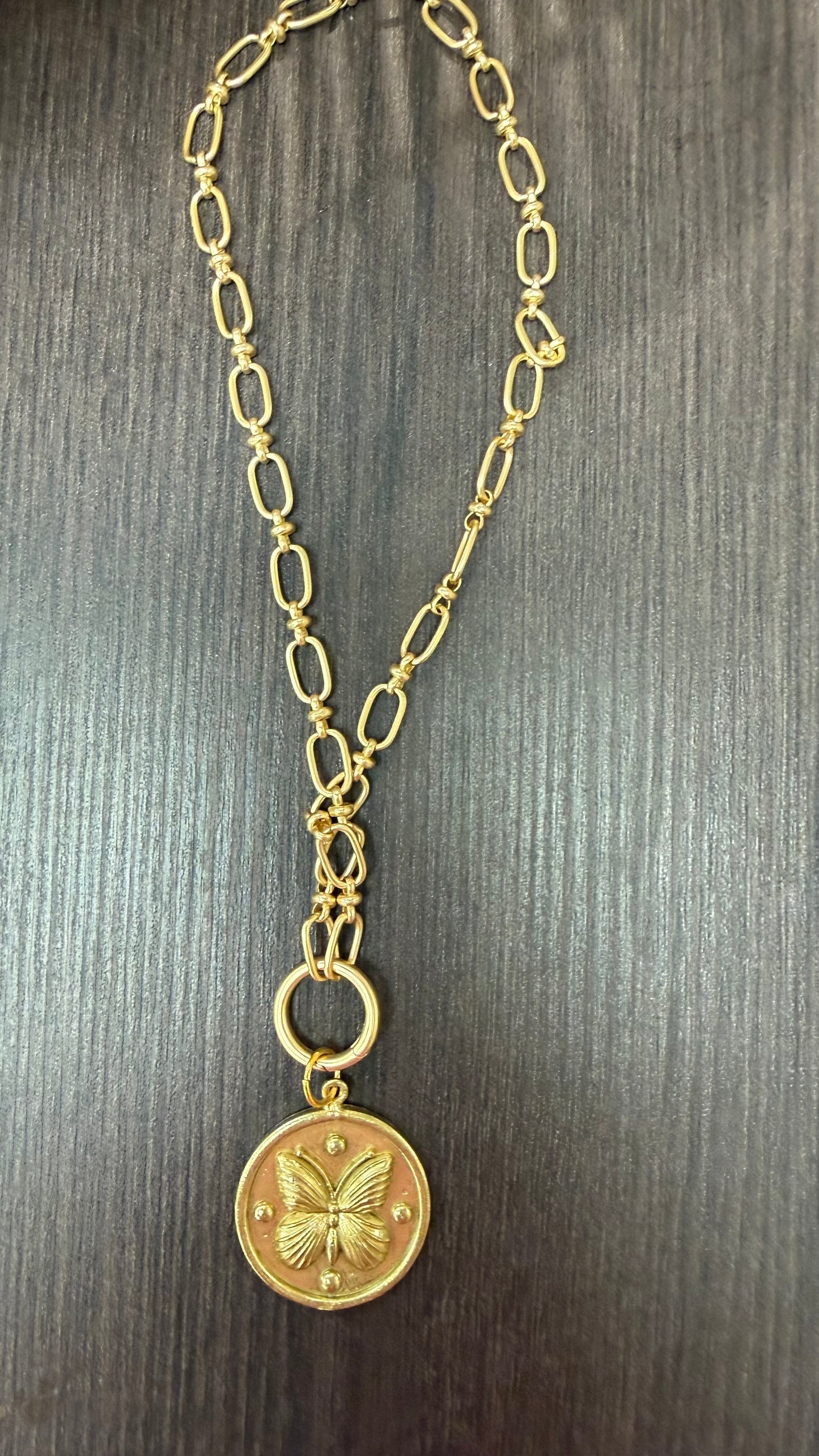 Butterfly Gold Drop Necklace