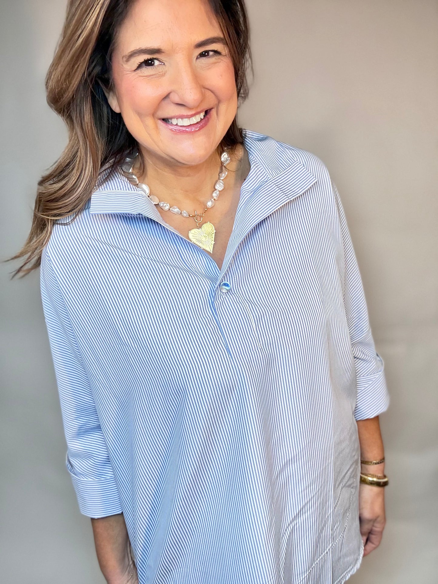 The Blue Stripe Tunic Top