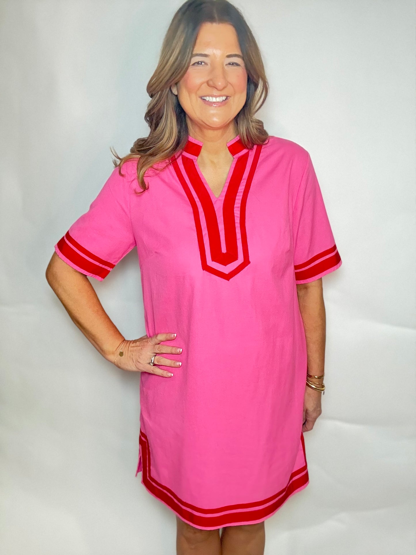 The Pretty in Pink Linen Dress - Triple Charm Boutique