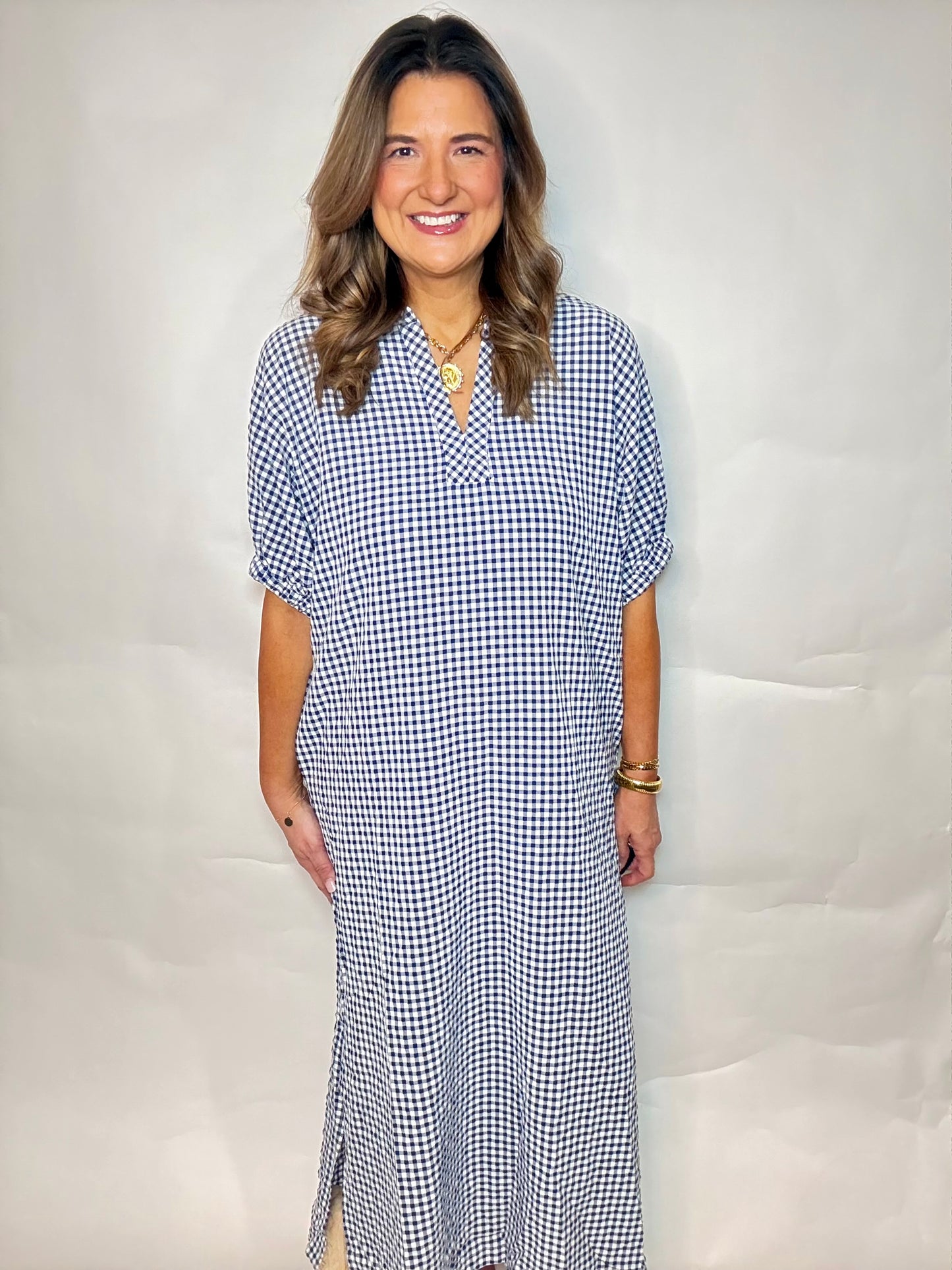 The Sailor Gingham Dress - Triple Charm Boutique