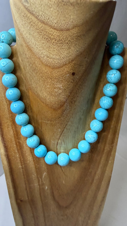 The Turquoise Marble Bead Necklace