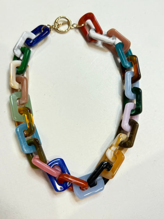 The Acrylic Multi Colored Necklace - Triple Charm Boutique