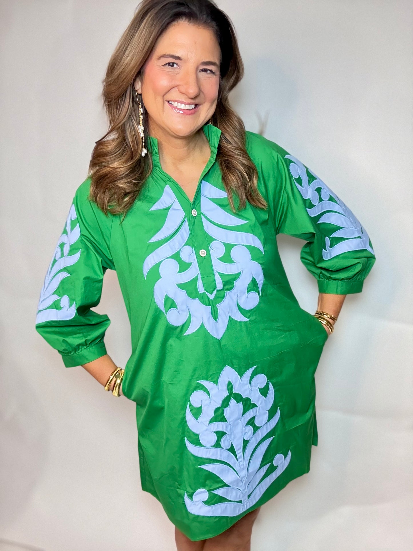 Green Garden Shift dress