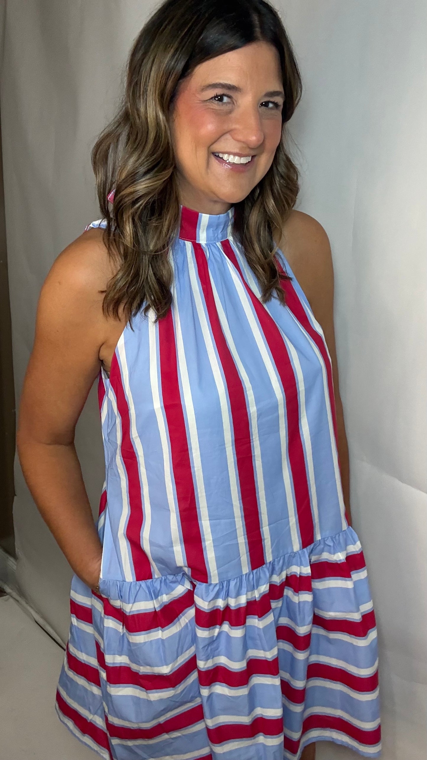 The Holiday Halter Mini Dress