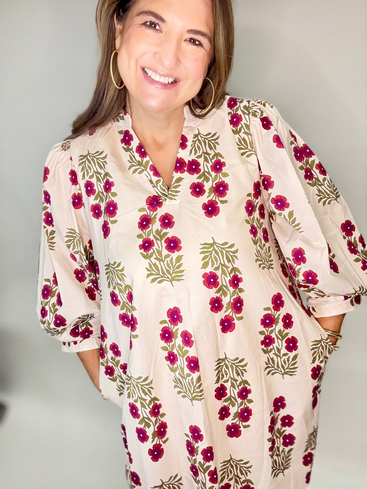 The Mistletoe Floral Shift Dress