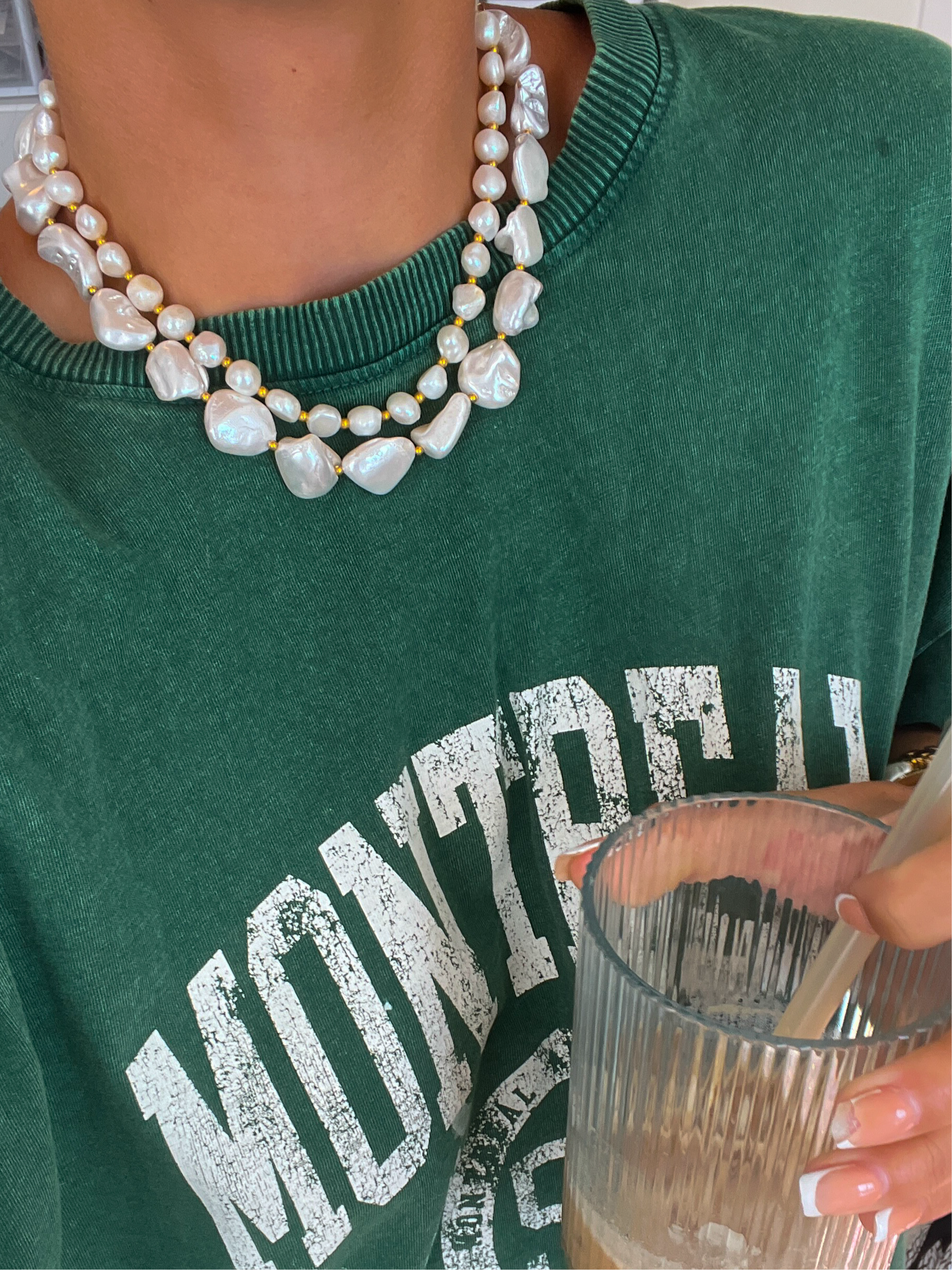 GLAM PEARL NECKLACE - Triple Charm Boutique