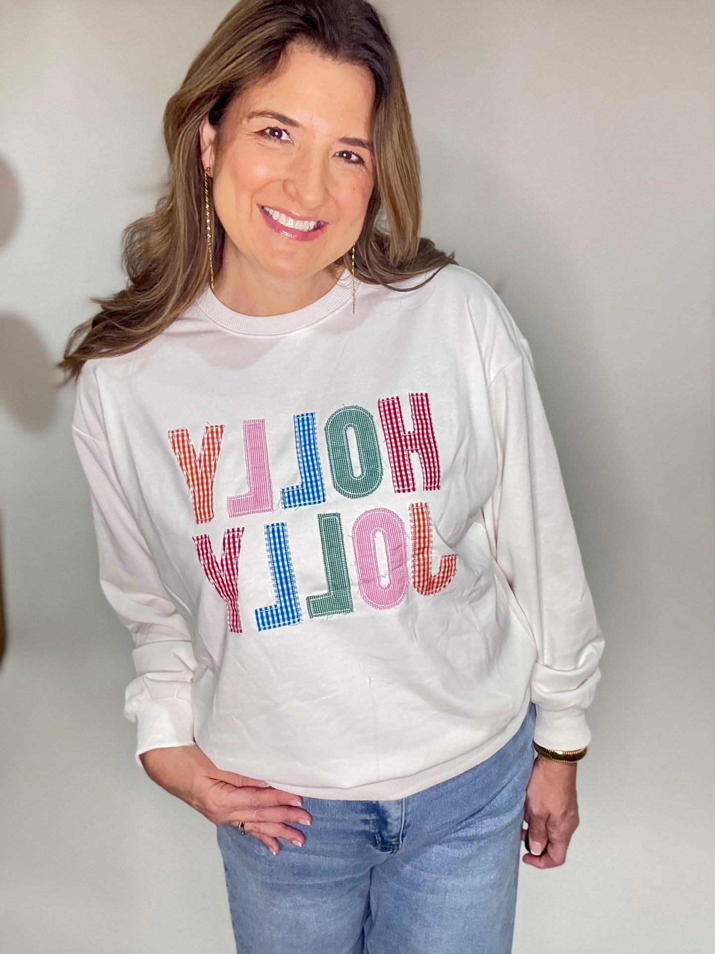 The Holly Jolly Gingham Sweatshirt