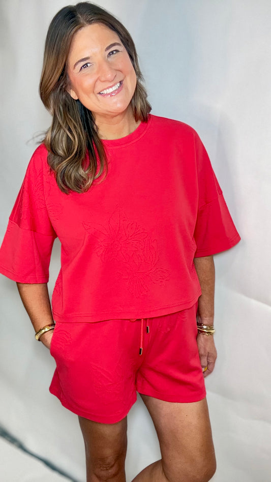 The Savanna Red Floral Set - Triple Charm Boutique