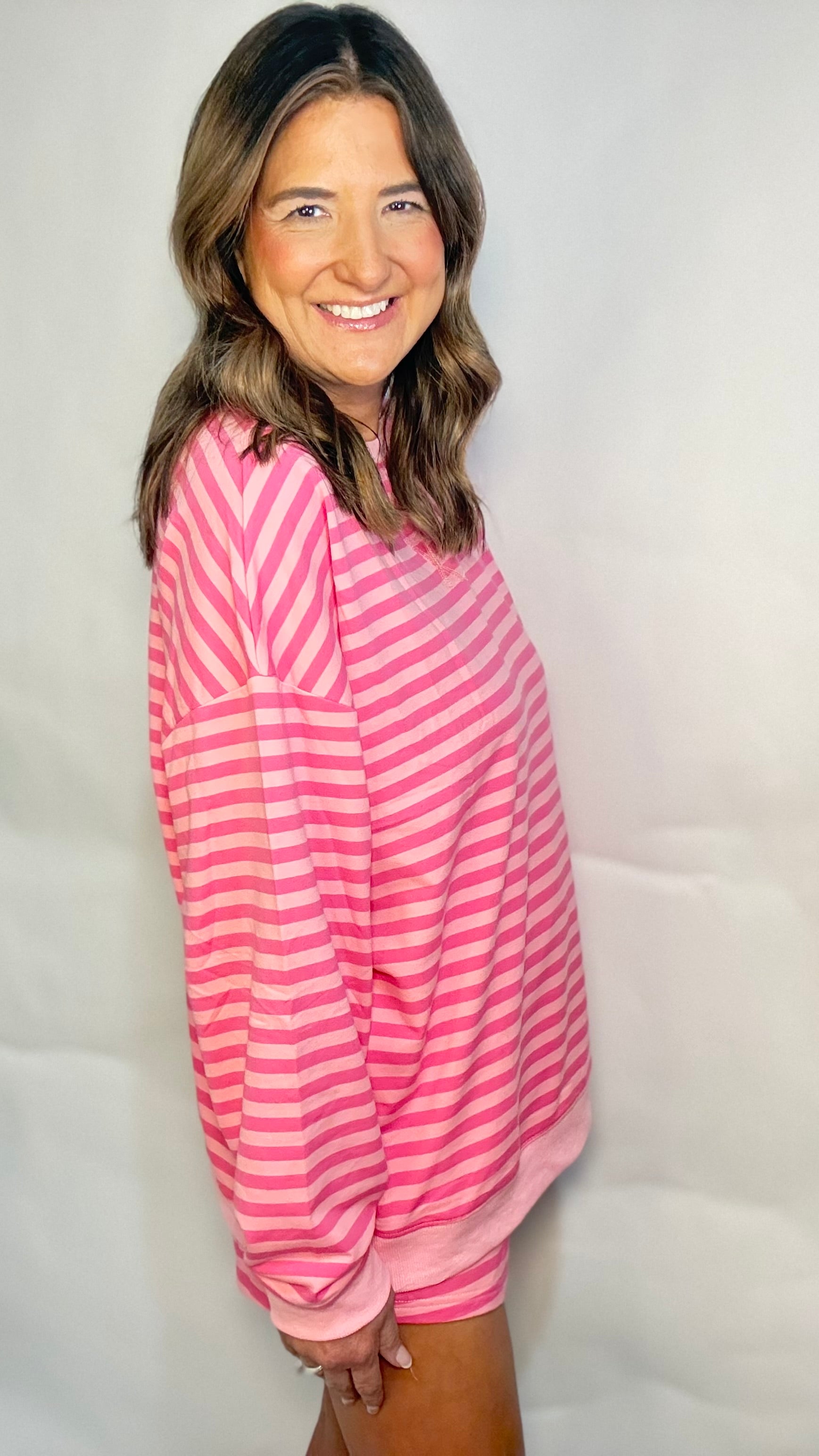 The Salty Pink Stripe Shorts Set - Triple Charm Boutique