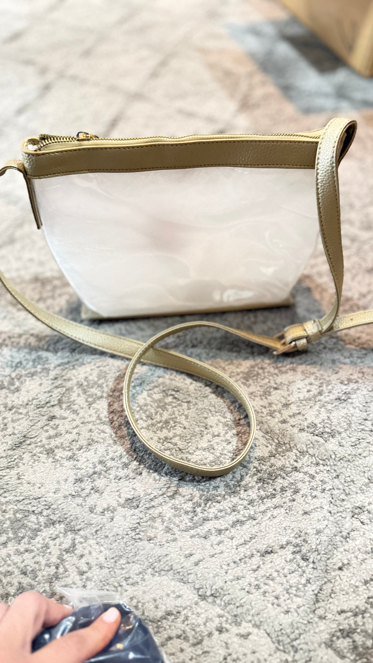 The Clear and Gold Cross Body Purse