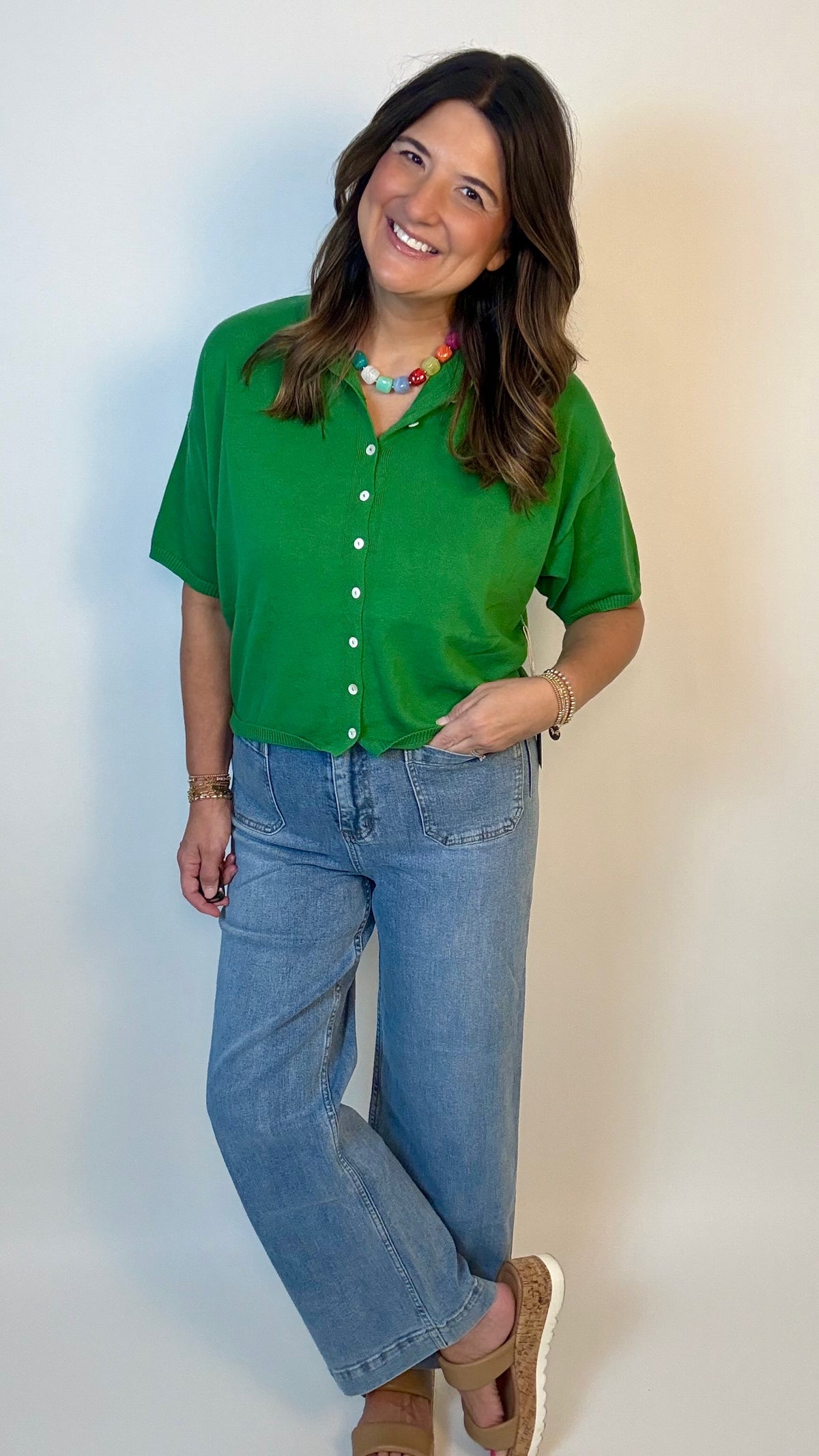 The Green Button Up Sweater