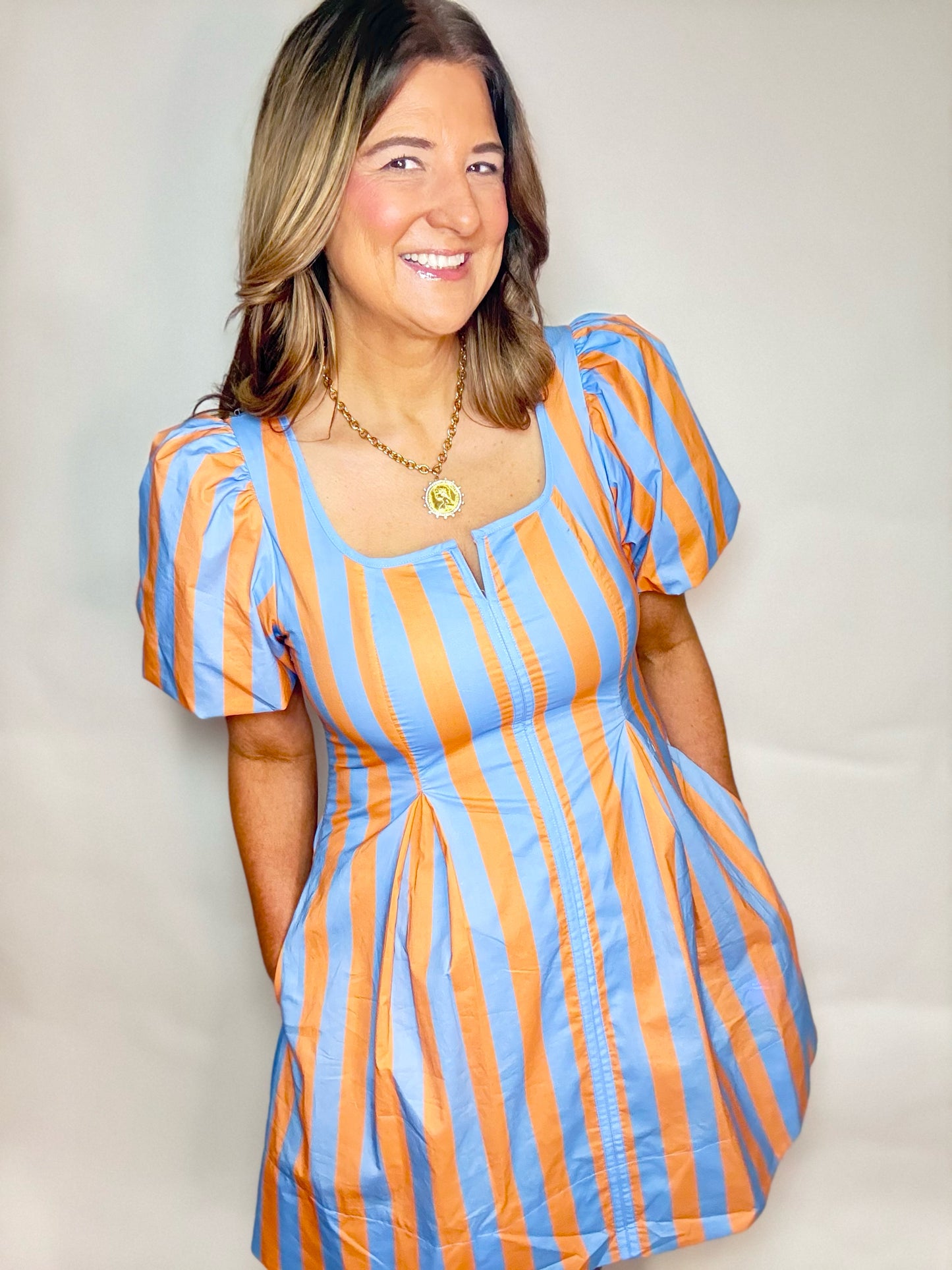 The Puff Sleeve Mini Dress - Triple Charm Boutique