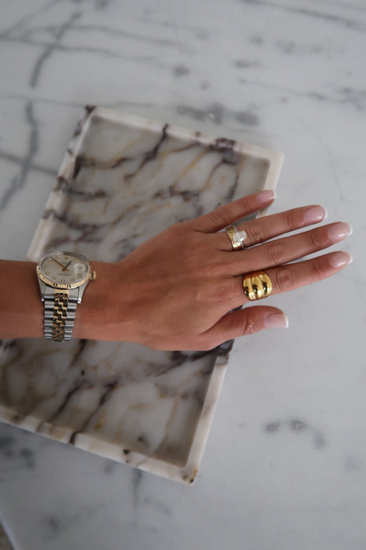 LARGE GOLD SHELL RING - Triple Charm Boutique