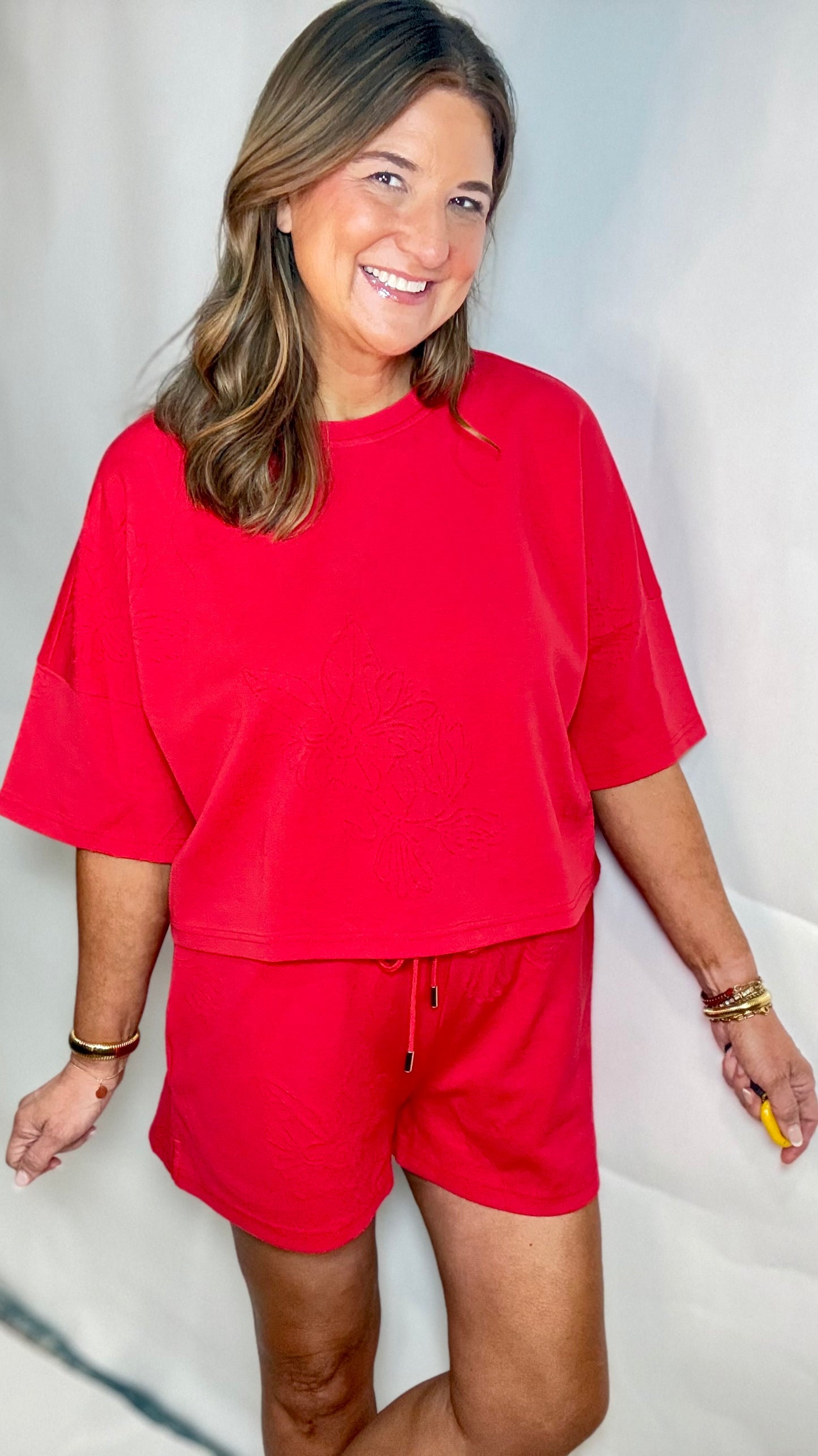 The Savanna Red Floral Set - Triple Charm Boutique