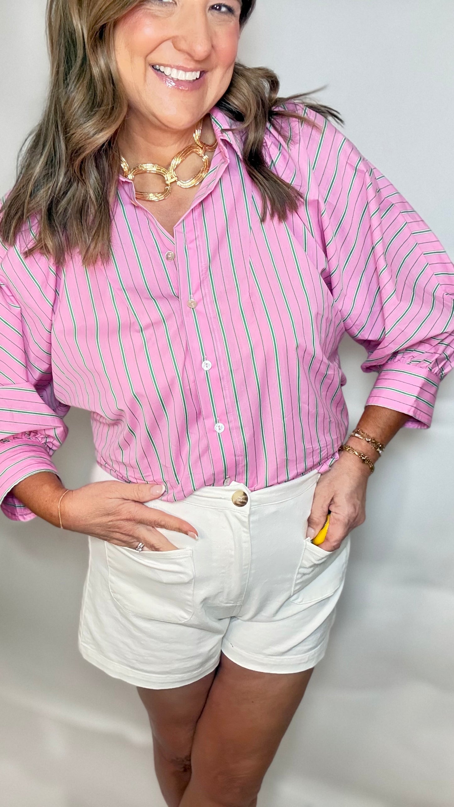The Preppy Pink Stripe Top