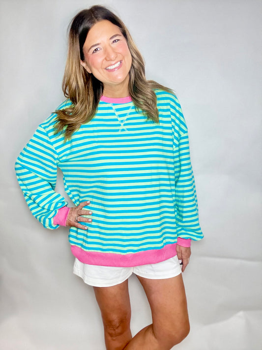 The Pink Melon Stripe Sweatshirt