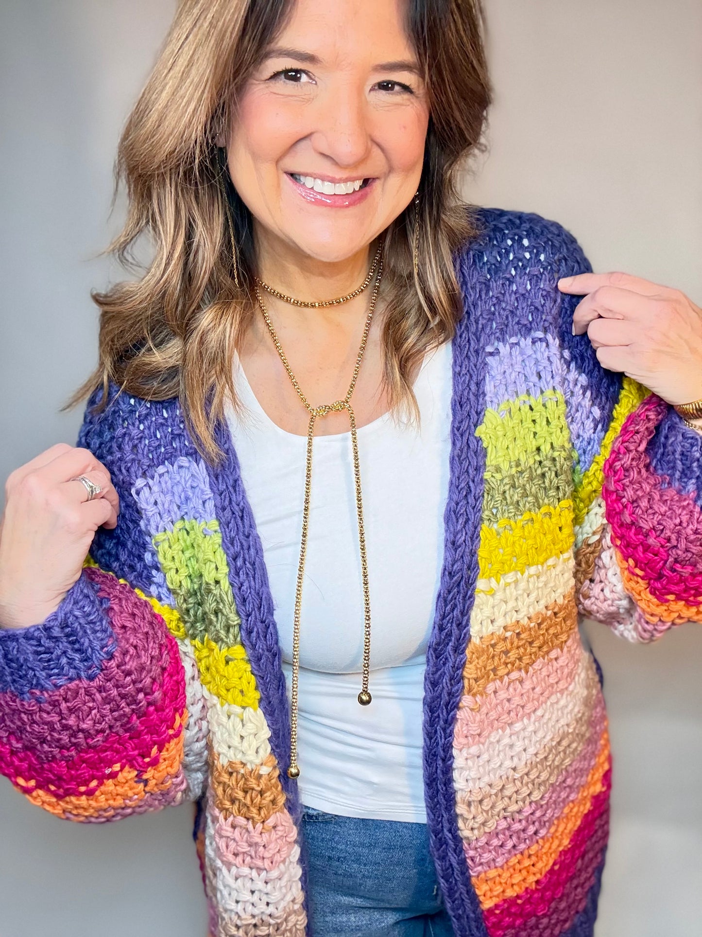 The Multi Stripe Cardigan Sweater