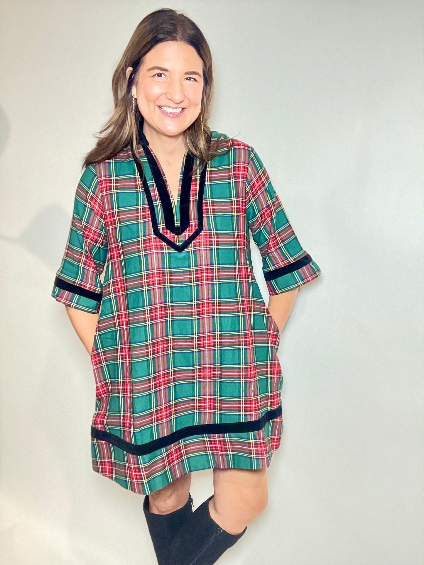 The Green Plaid Holiday Dress