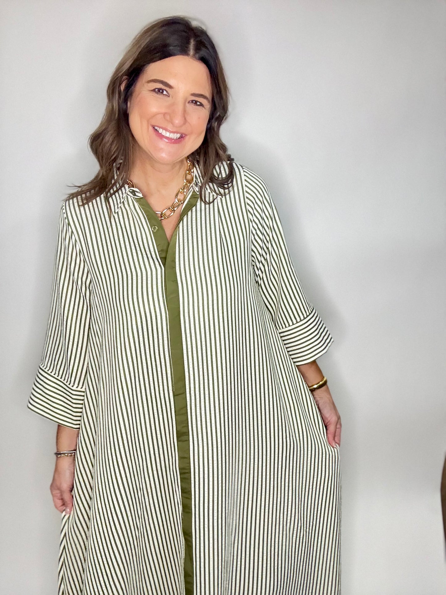The Green Stripe Maxi Dress