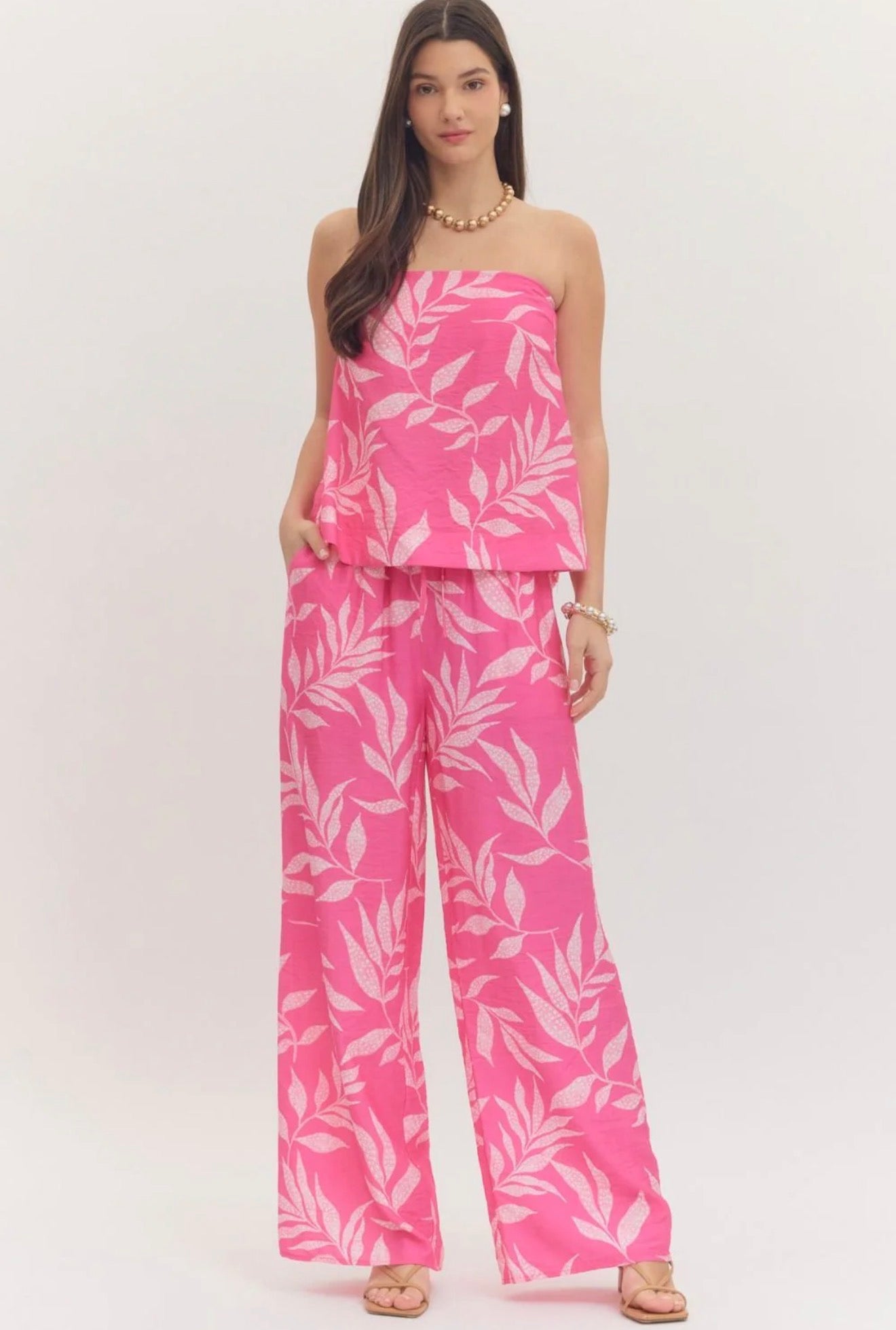 The Pink Palm Pants Set