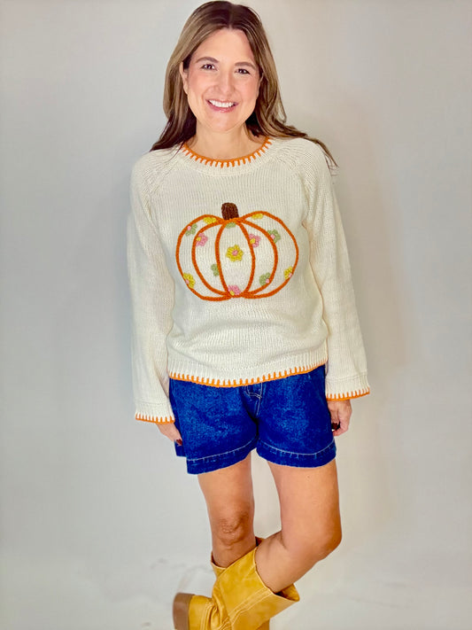 The Hand Stitched Pumpkin Sweater