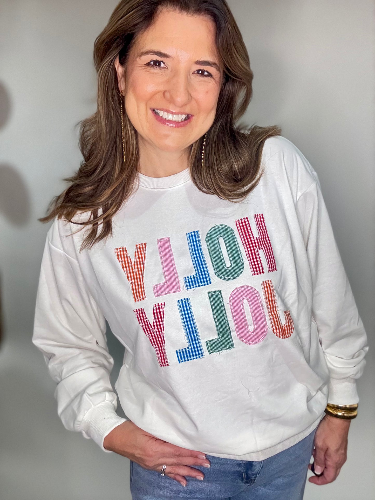 The Holly Jolly Gingham Sweatshirt