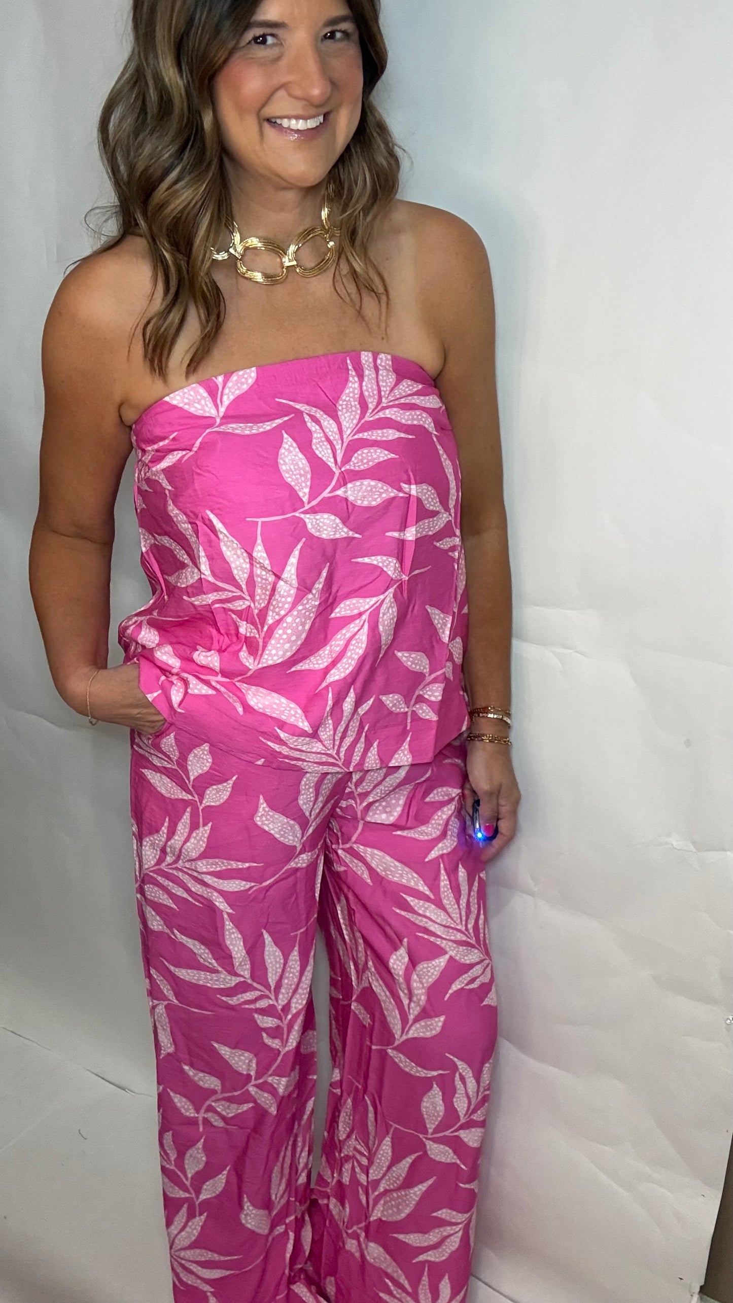The Pink Palm Pants Set