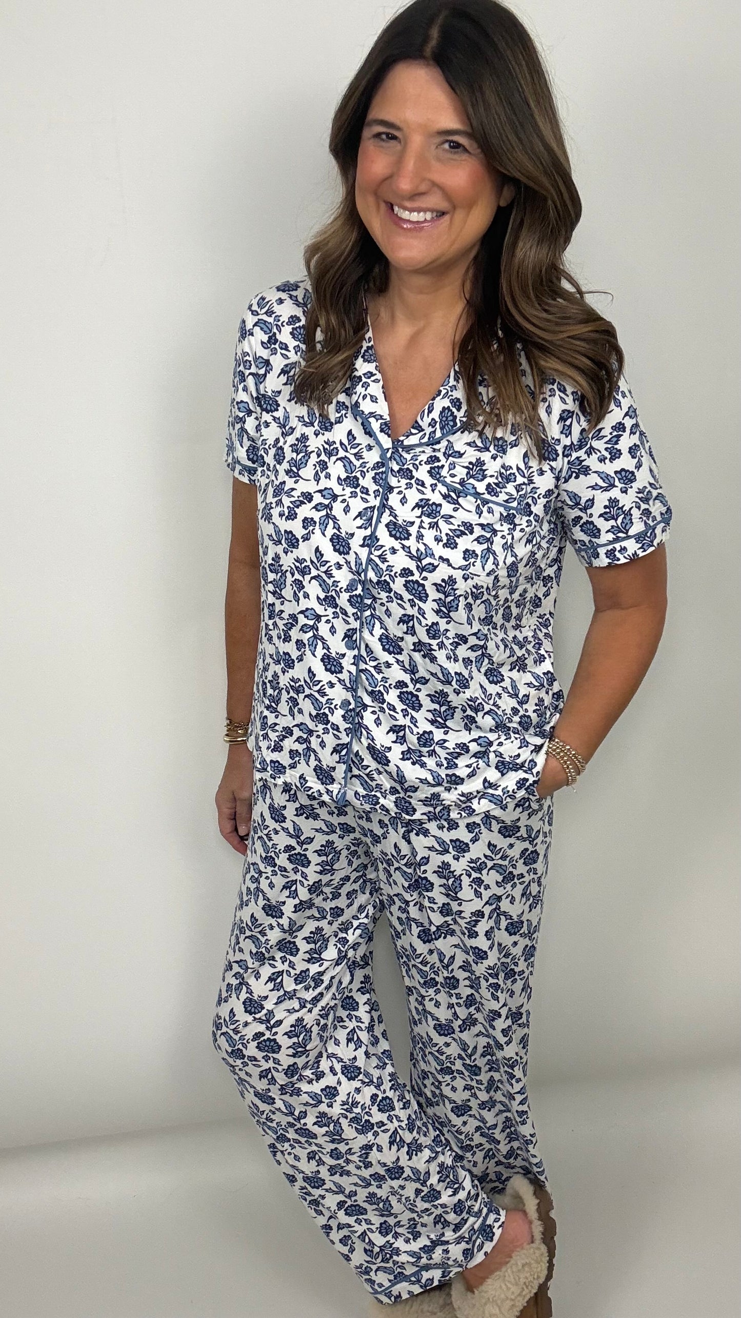 The Mary Square Madison Navy Blue pajama’s