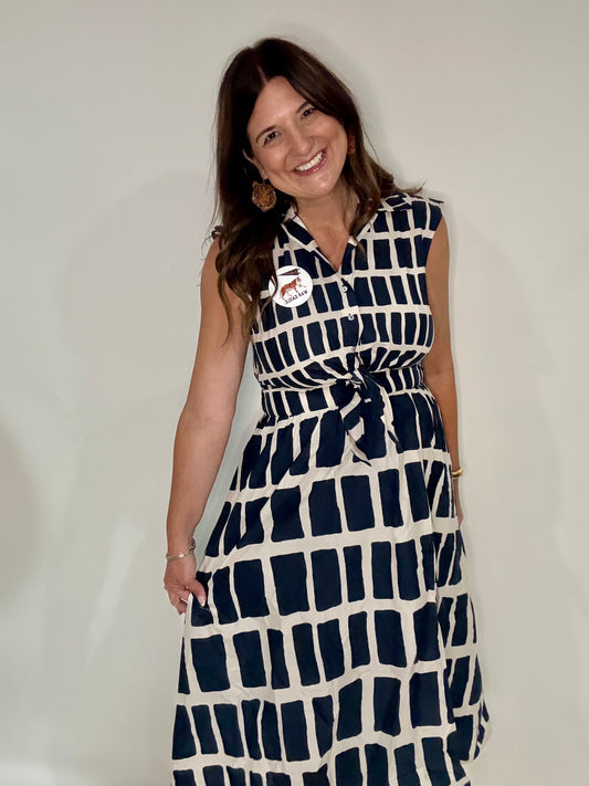 The Abstract Housewife Midi Dress - Triple Charm Boutique