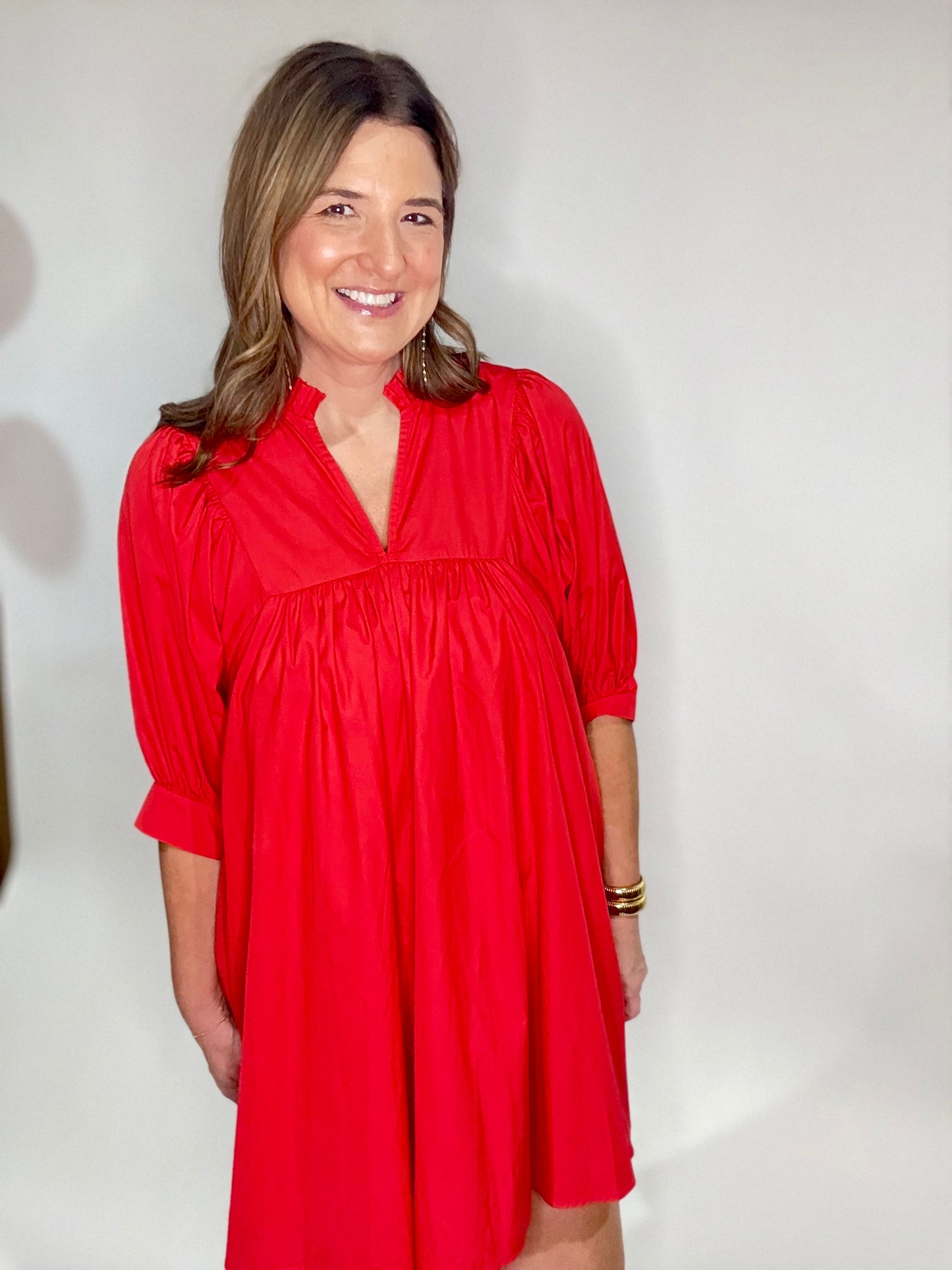 The Red Quarter Sleeve Dress