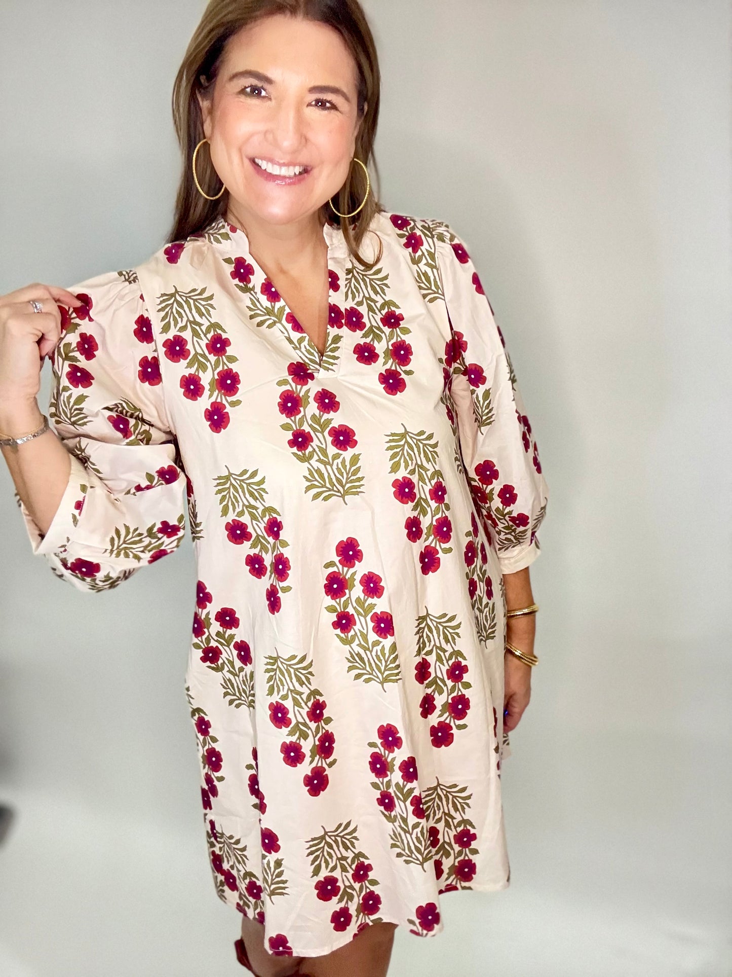 The Mistletoe Floral Shift Dress