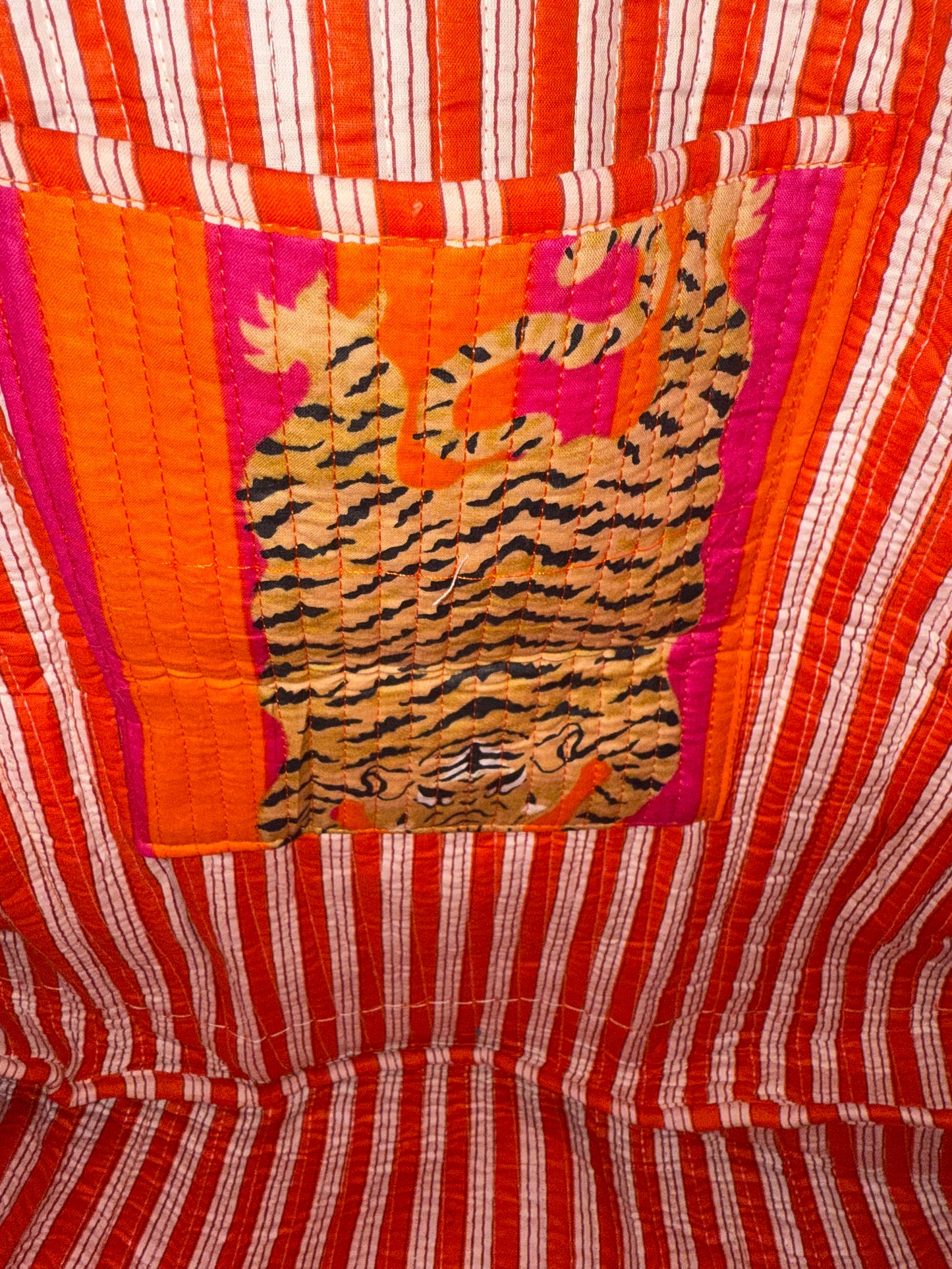 Large Stripe Tiger Tote Bags