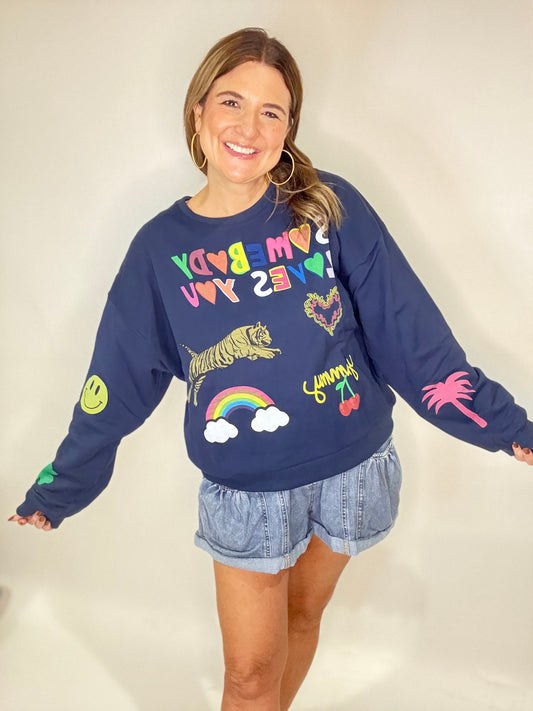 The Somebody Loves You  Graphic Sweatshirt