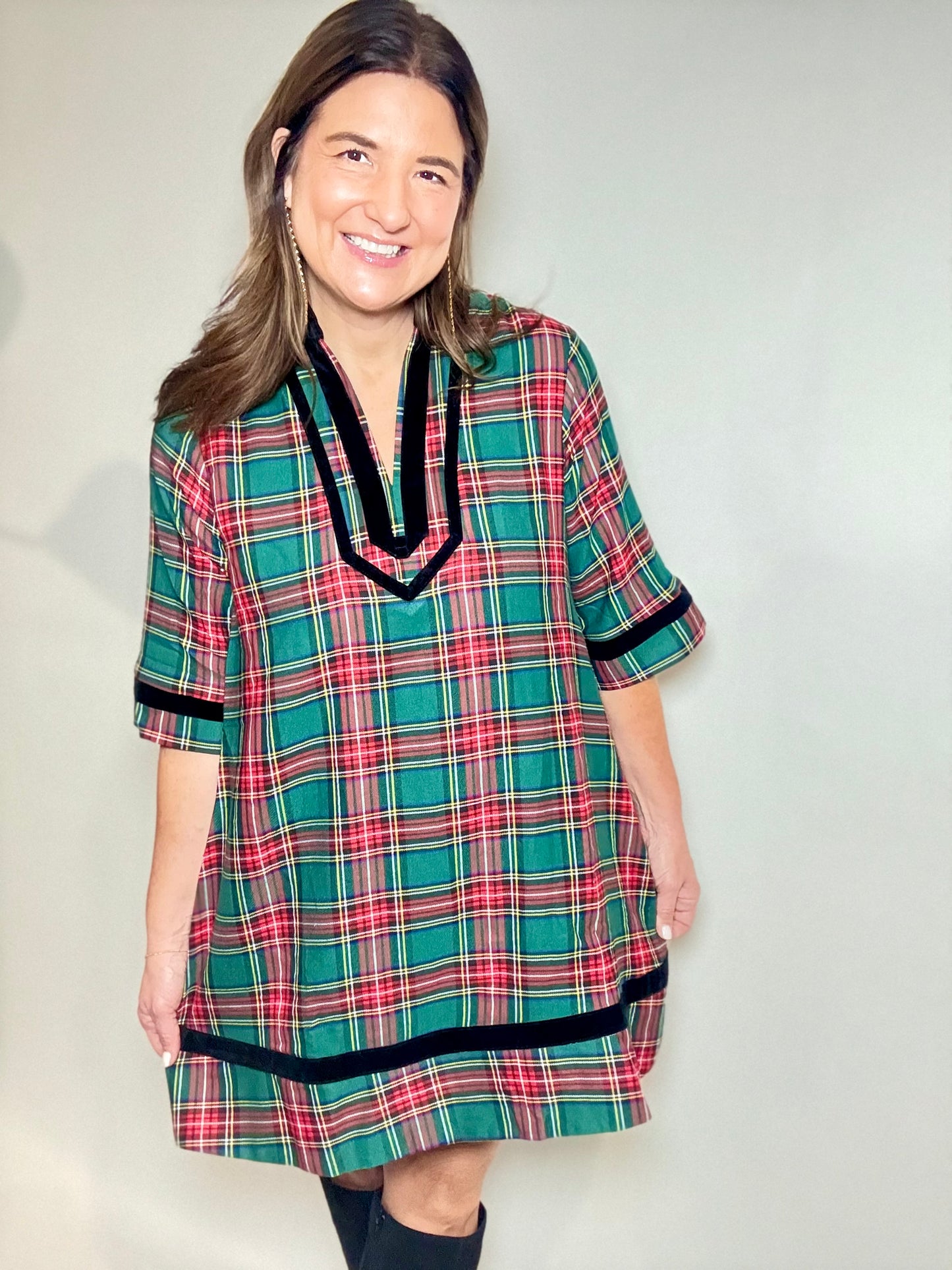 The Green Plaid Holiday Dress