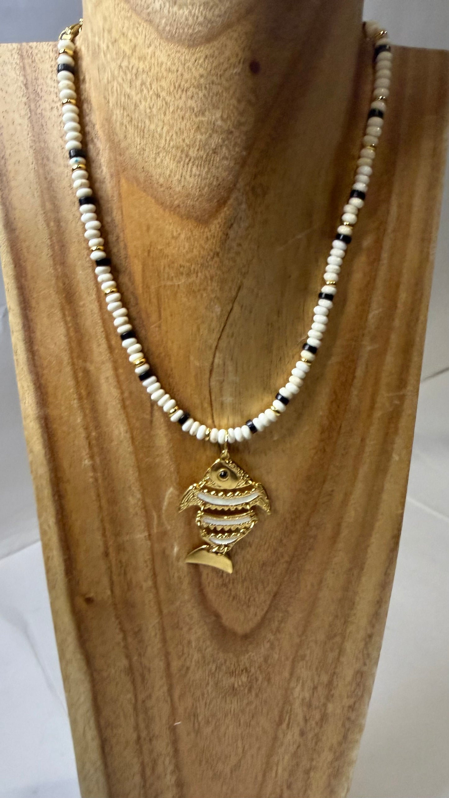 The Fish Necklace On Multi beaded clasp necklace (pre-order)