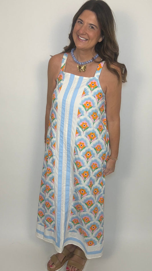 Crazy Daisy Blue Stripe Entro Midi