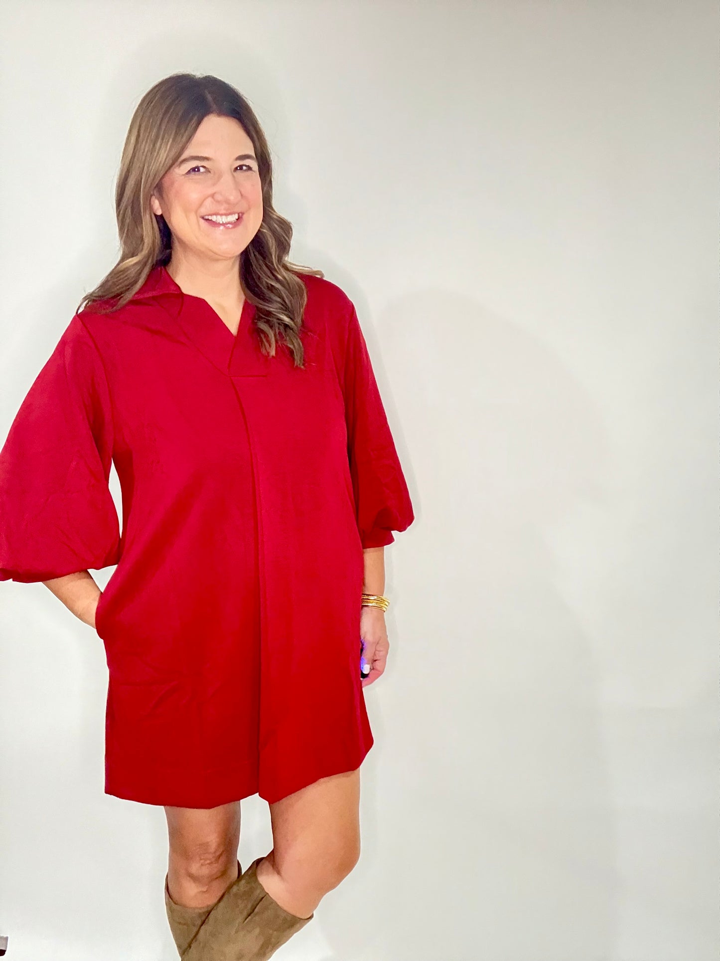 The Cherry Red Dress - Triple Charm Boutique
