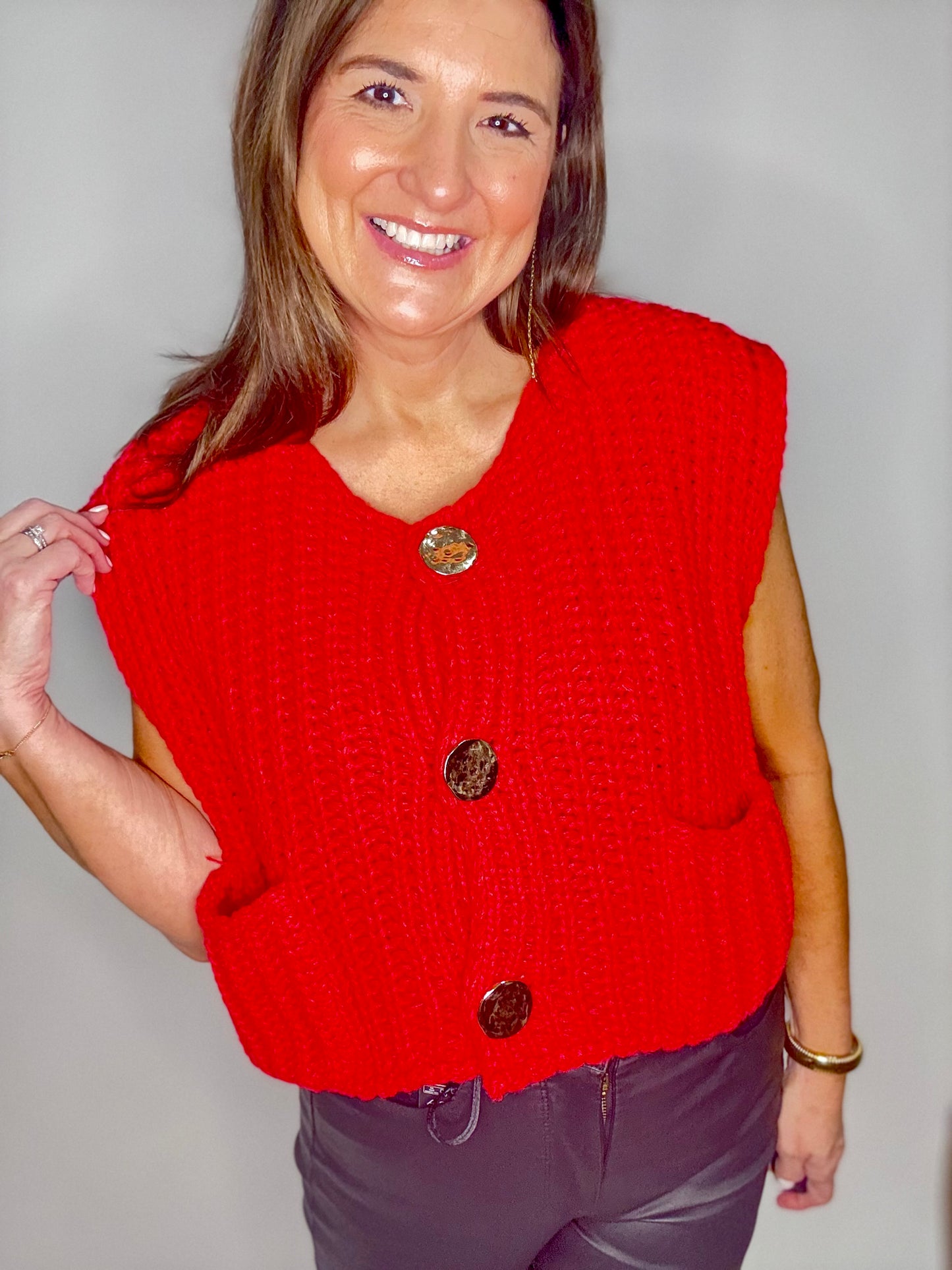 The Red Chunky Sweater