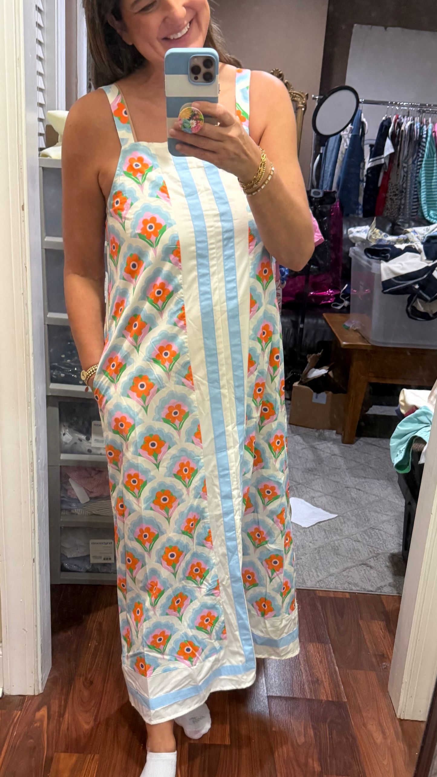 Crazy Daisy Blue Stripe Entro Midi