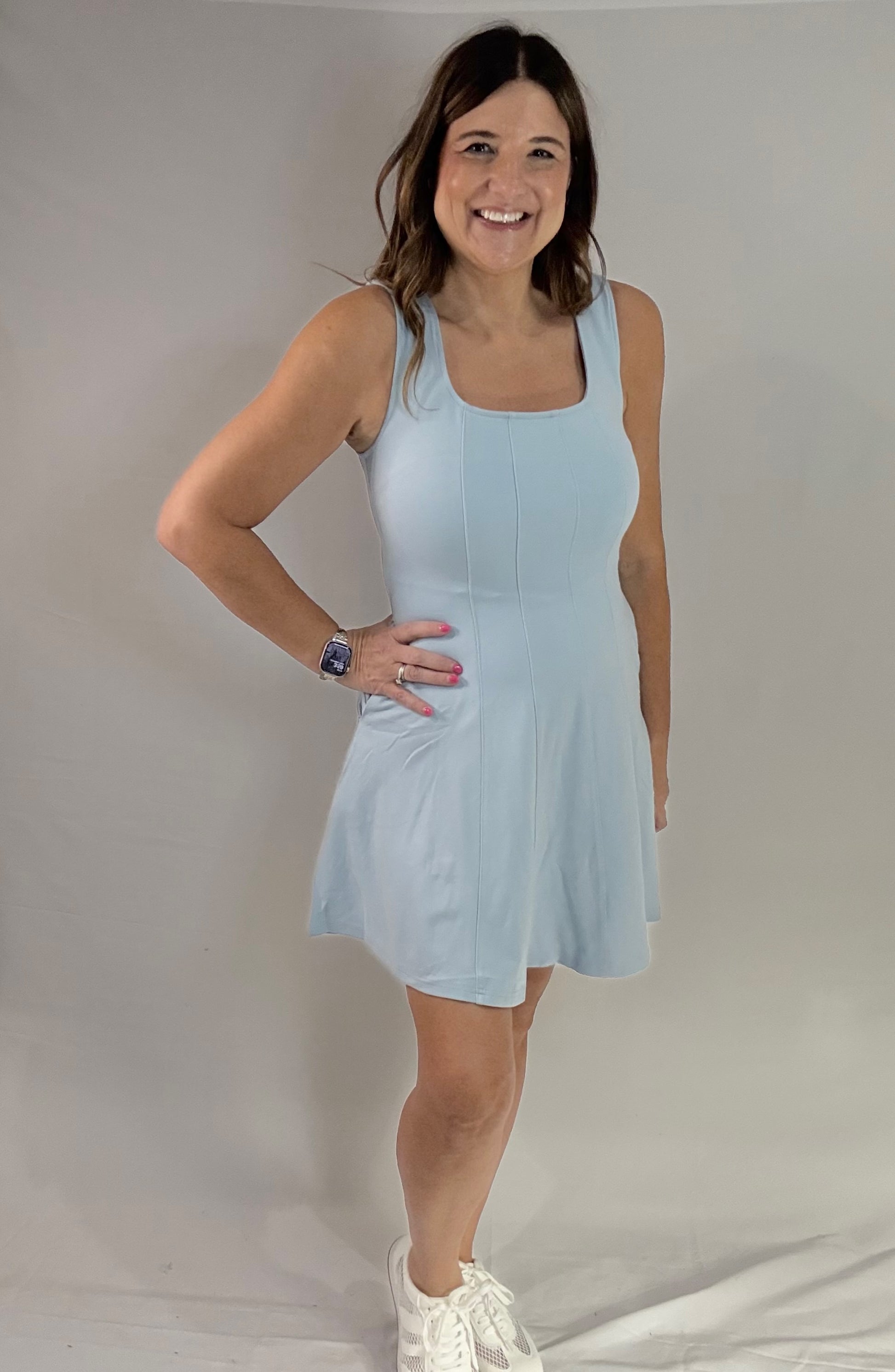 The Baby Blue Athletic Dress - Triple Charm Boutique