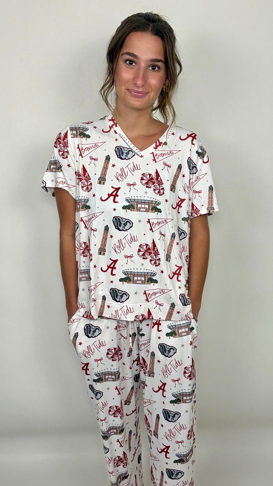 The Mary Square Alabama Pajama's Pants Set