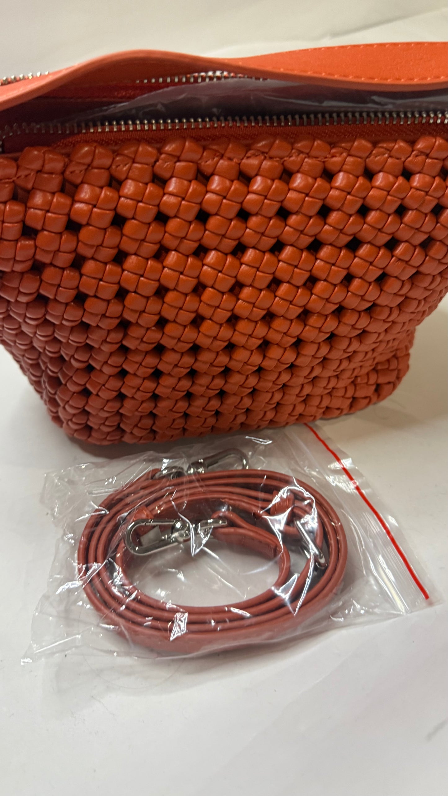 The Orange Braided Crossbody Purse