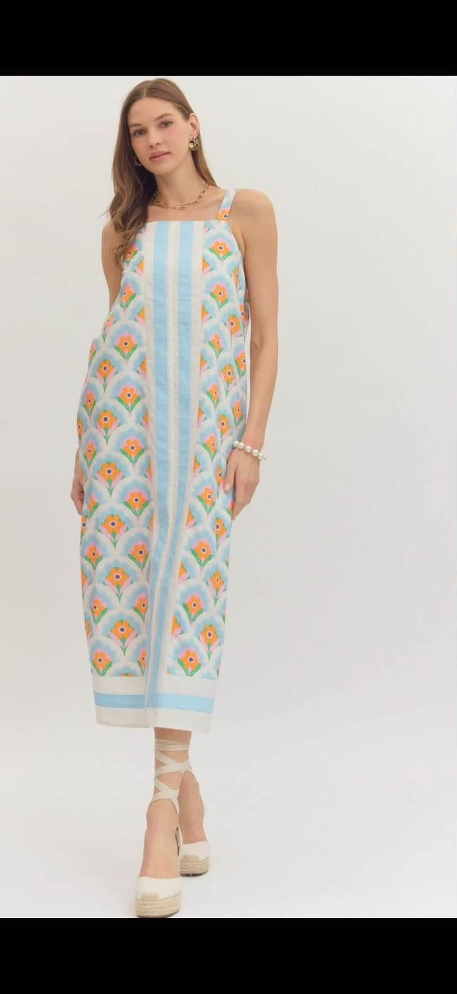 Crazy Daisy Blue Stripe Entro Midi