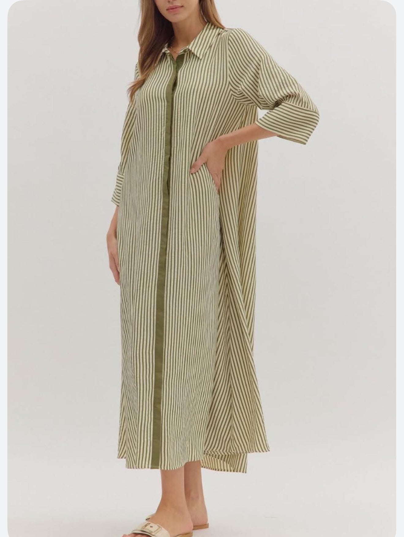 The Green Stripe Maxi Dress