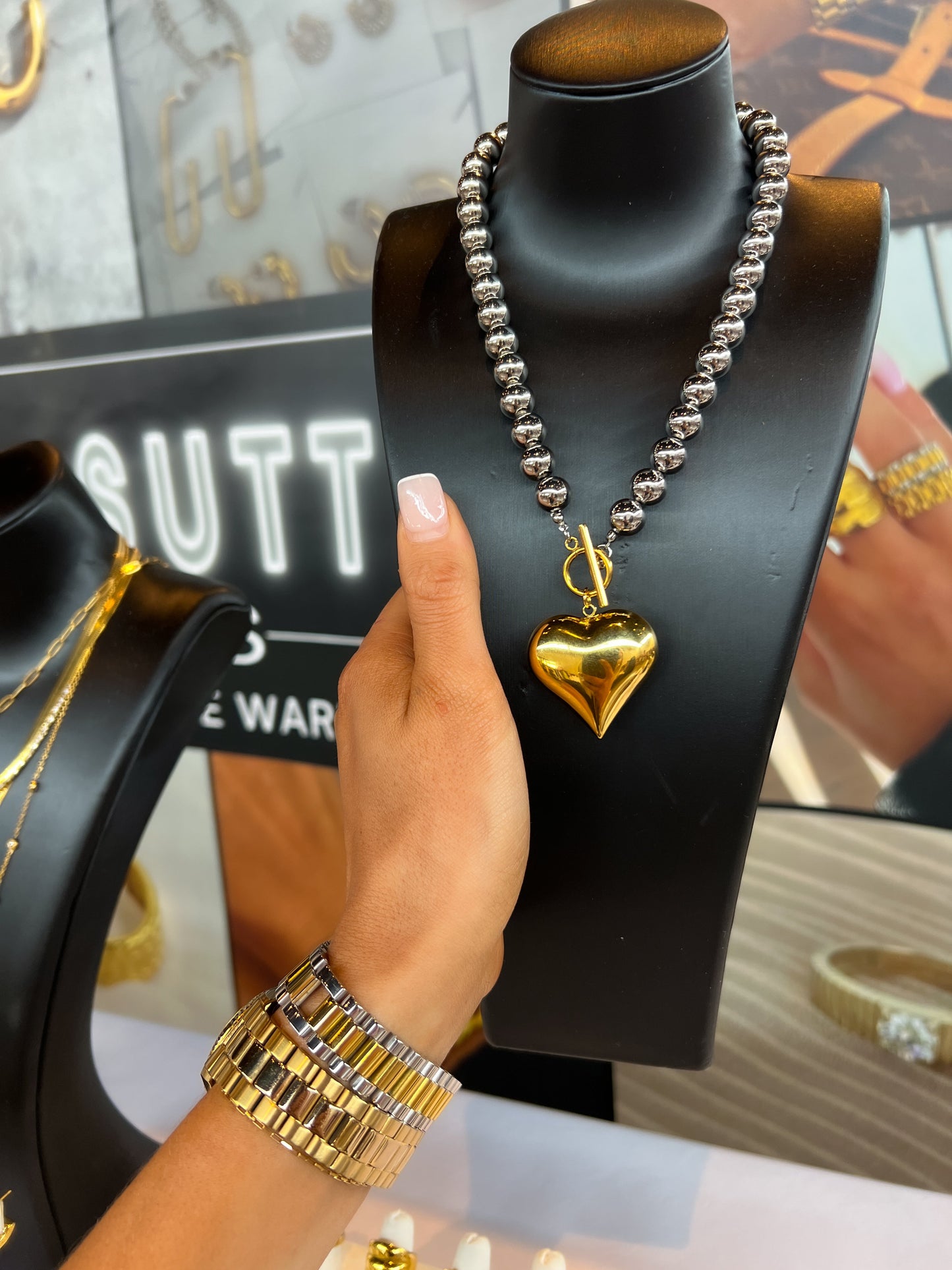 GLAM HEART NECKLACE - Triple Charm Boutique