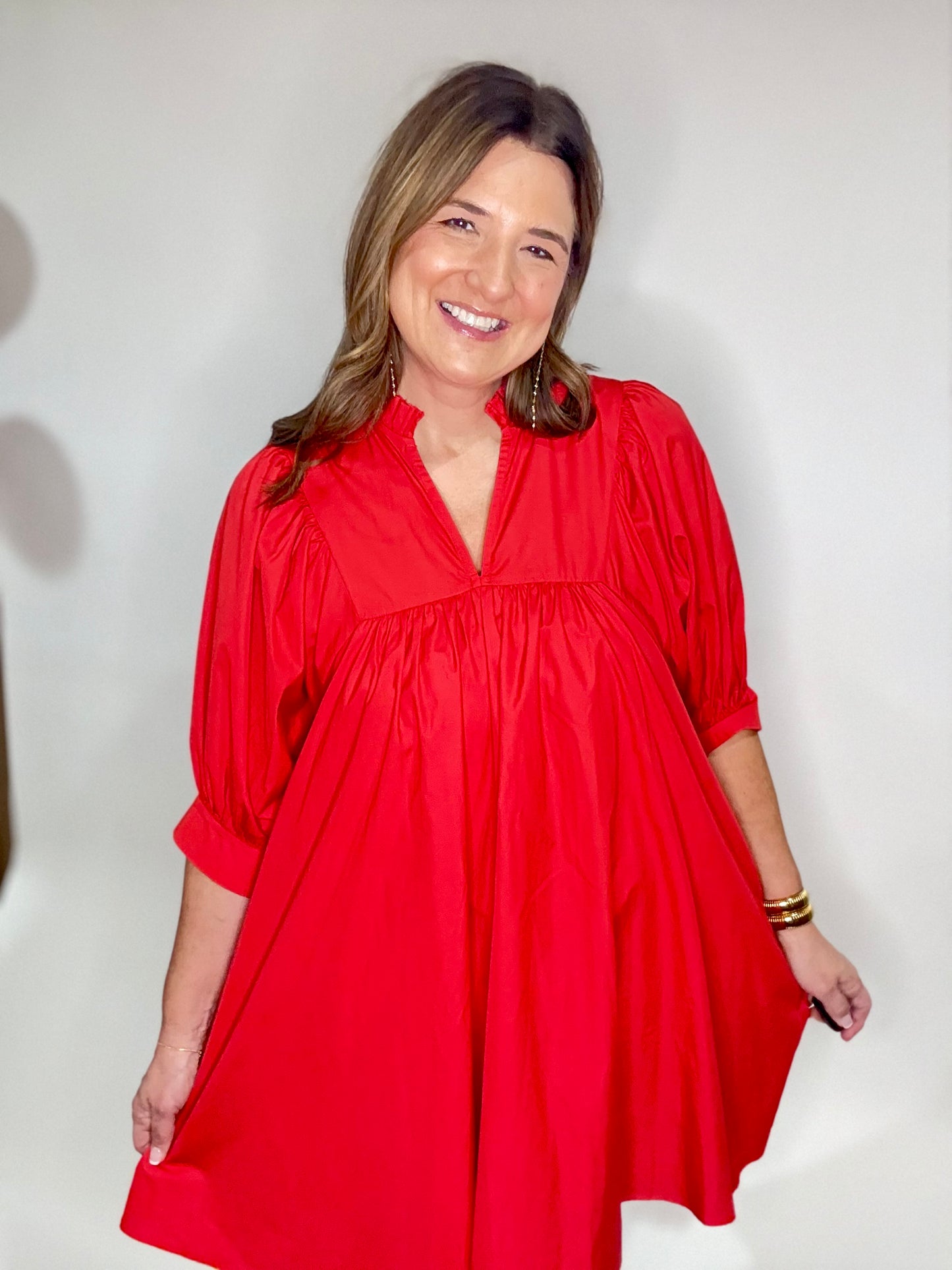 The Red Quarter Sleeve Dress