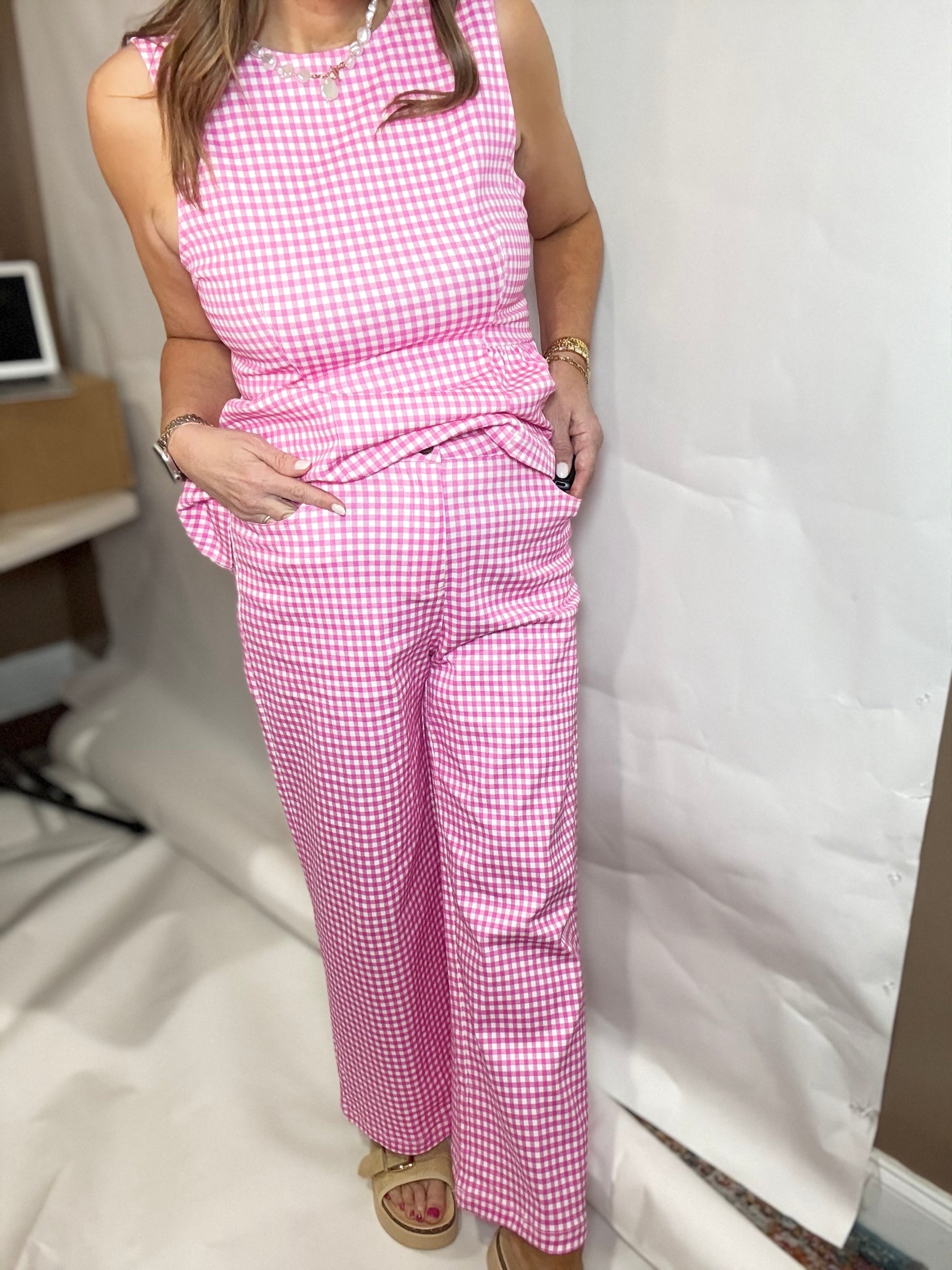 The Pink Gingham Pants - Triple Charm Boutique